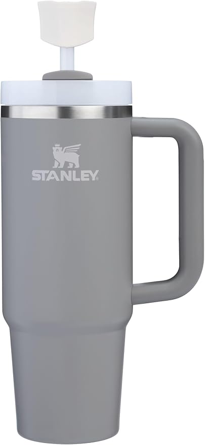 Stanley Quencher Stay Smooth Anti-Pucker Straw Topper 2-Pack | Ergonomic Sip Through Straw Cap for Tumbler with Handle | Silicone Accessory for Drinking Cup | BPA-Free | Pale Stone