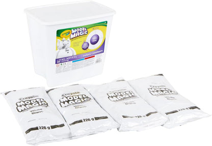 Crayola Model Magic White, 4‑Pack (8 oz Each), Teacher Must Haves & Classroom Essentials, Air‑Dry Modeling Material for Kids, Sculpting Craft Clay Alternative, Ages 3+