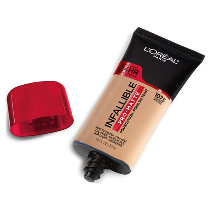 L'Oreal Paris Cosmetics Makeup Infallible Pro-Matte Liquid Longwear Foundation, Ivory Beige, 1 fl oz (Pack of 2)