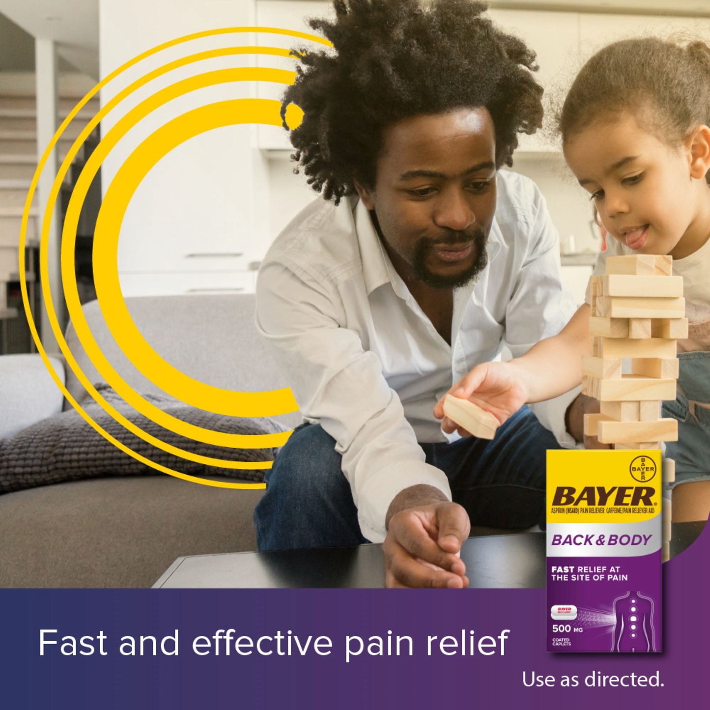 Bayer Back and Body Extra Strength Aspirin 500 mg, Pain Reliever With Caffeine, 200 Coated Caplets