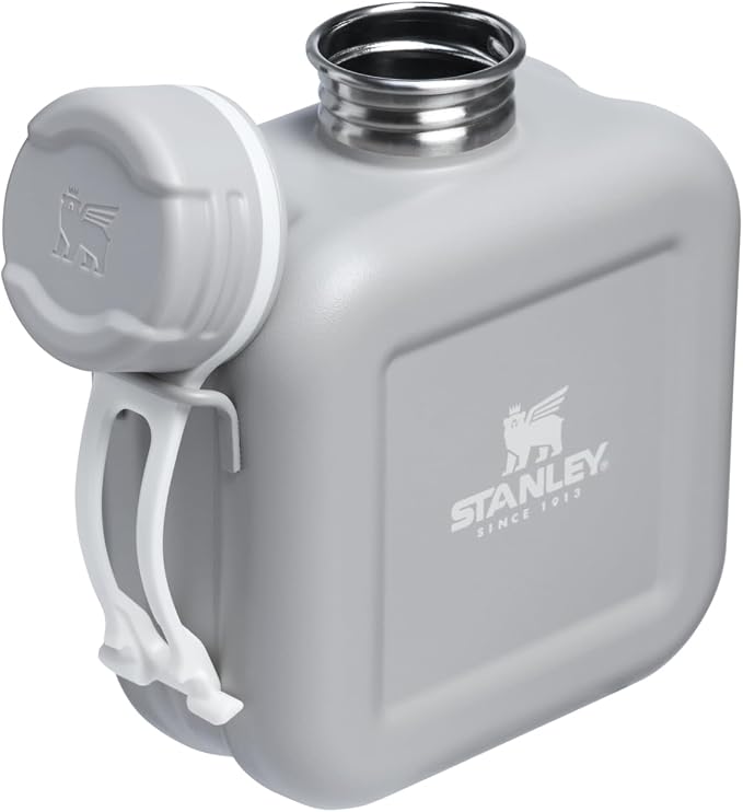 Stanley Next x Nature Canteen 25 oz | Lightweight Stainless Steel Water Bottle with Adjustable Strap & Tethered Lid | BPA-Free | Ash