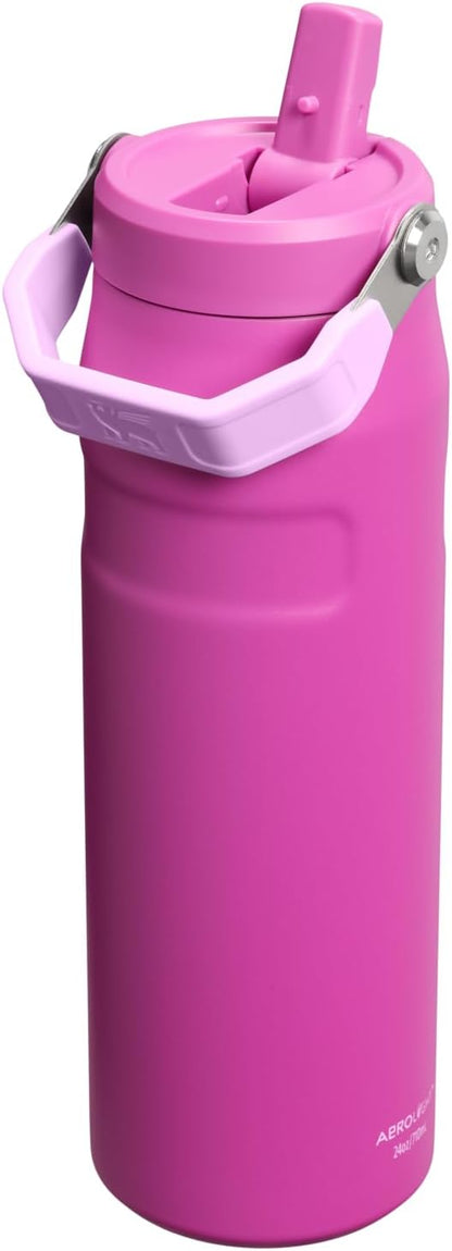 STANLEY IceFlow Flip Straw 2.0 Bottle, 24 oz, Dark Blossom