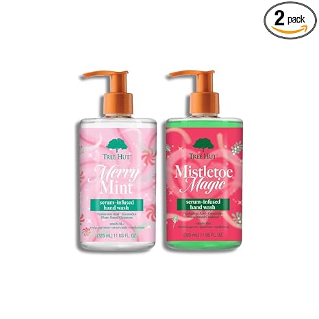 Tree Hut Holiday Hand Wash Duo Gift Set, Hydrating & Nourishing Cleansing with Shea Butter, Hyaluronic Acid & Ceramides, Gentle Refreshing Formula, Limited Edition Holiday Collection