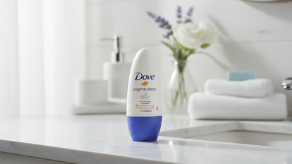 Dove Original Clean Roll On Deodorant, Aluminum Free, All Day Odor Protection, 4-Pack, 1.7 FL Oz Each, 4 Bottles
