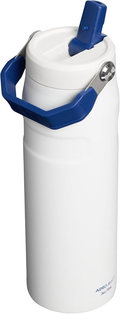 STANLEY IceFlow Flip Straw 2.0 Bottle, 24 oz, Team White Dark Blue
