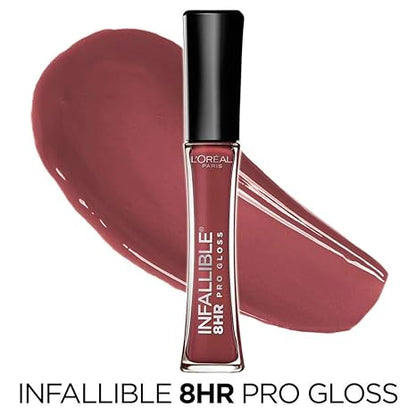 L’Oreal Paris Makeup Infallible 8 Hour Hydrating Lip Gloss, Sangria, 0.21 Fl Oz