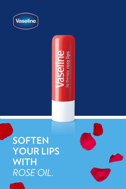 Vaseline Lip Therapy Care Rosy, Fast-Acting Nourishment, Ideal for Chapped, Dry, Cracked, or Damaged Lips, Lip Balm, 0.16 Oz Each (Pack of 20)
