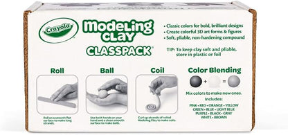 Crayola Modeling Clay Classpack (24 Packs), 12 Colors, Nontoxic, Teacher Classroom Must Haves, School Supplies for Kids | Teacher Supplies, Classroom Must Haves, Nontoxic Modeling Material, DIY Arts & Crafts, Screen Free Activities