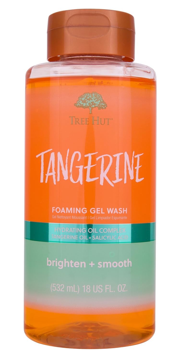 Tree Hut Tangerine Body Wash, Hydrating & Moisturizing Shower Gel with Shea Butter & Essential Oils, Soft Smooth Glowing Skin, Gentle Cleanser For All Skin Types, Self Care Gifts for Women, 18 Fl Oz