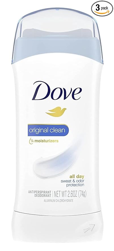 Dove Invisible Solid Anti-Perspirant/Deodorant, Original Clean, 2.6 Oz (Pack of 3)
