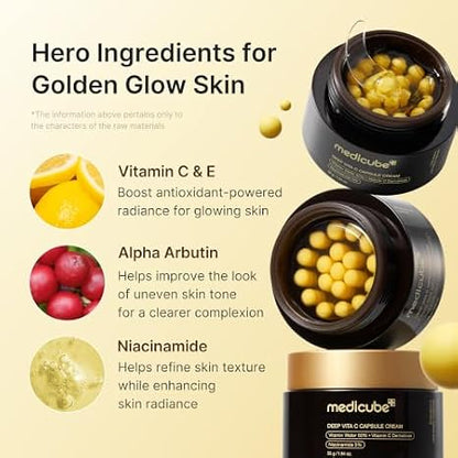 medicube Glow Boosting Duo - Deep Vitamin C Toner Pad and Capsule Cream