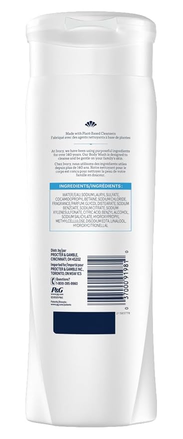 Ivory Mild & Gentle Original Scented Body Wash, 12 Ounce