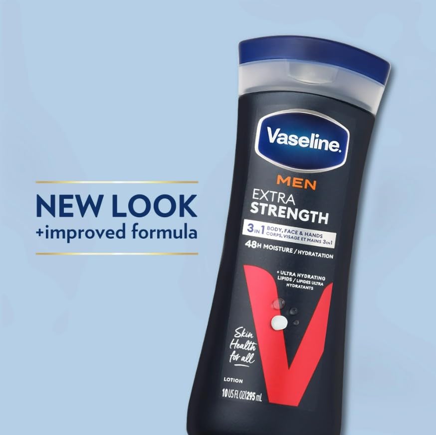 Vaseline Mens Extra Strength Lotion 10 Ounce (295ml) (2 Pack)