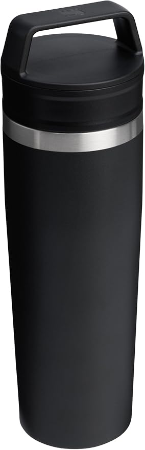 STANLEY Cafe To Go Travel Mug 20 oz | Leakproof Two-Part Drink Through Lid | Tumbler Cup for Coffee, Tea and Drinks | Insulated Stainless Steel Coffee Mug | BPA-Free | Black 2.0