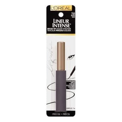 L'Oreal Paris Makeup Lineur Intense Brush Tip Liquid Eyeliner,Black,0.24 fl oz.,(Pack of 2)