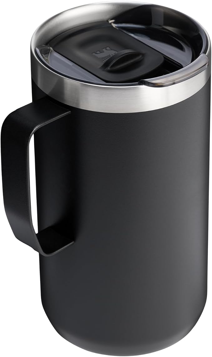 STANLEY Everyday Camp Mug 24oz | Drink Through Lid | Cup for Coffee, Tea and Drinks | Insulated Stainless Steel Coffee Mug | BPA-Free | Black 2.0