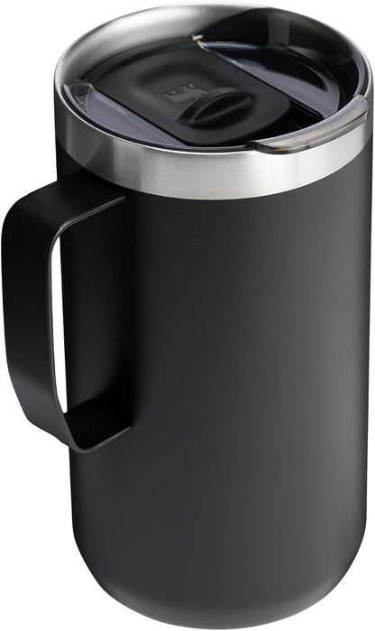 STANLEY Everyday Camp Mug 24oz | Drink Through Lid | Cup for Coffee, Tea and Drinks | Insulated Stainless Steel Coffee Mug | BPA-Free | Black 2.0