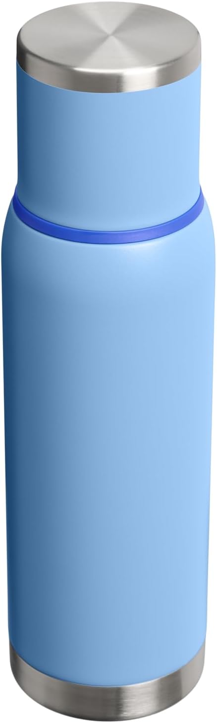 Stanley Adventure-To-Go Vacuum Bottle 1.1 qt | Wide Mouth with Leakproof Cup Lid | Keep Drinks Hot or Cold | Packable for Travel | Insulated Stainless Steel Thermal Bottle | BPA-Free | Blue Sky