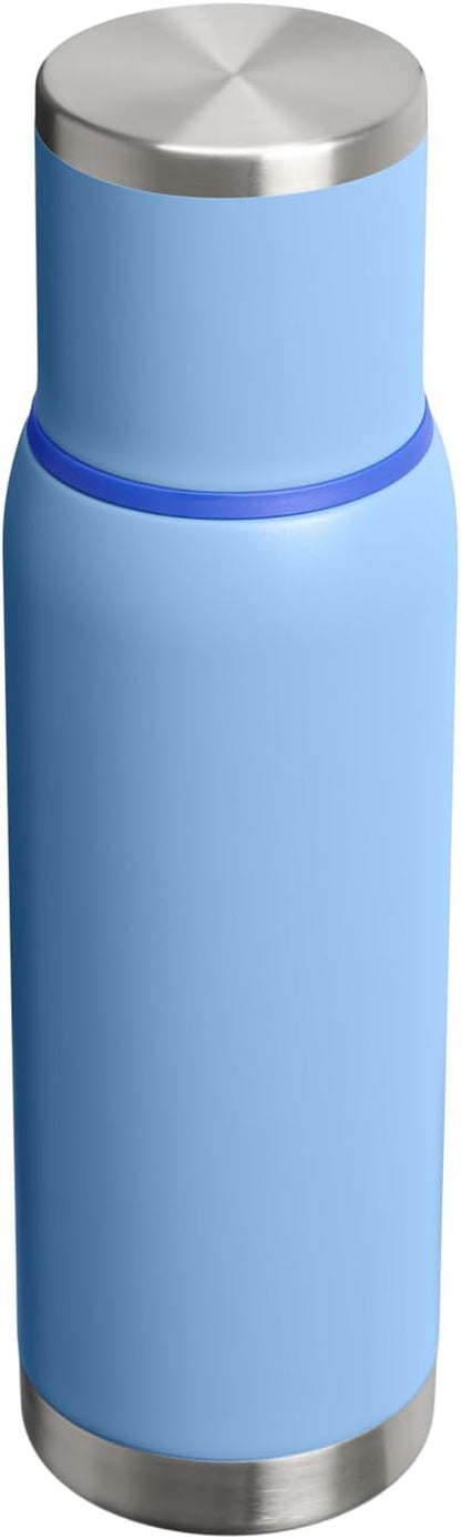 Stanley Adventure-To-Go Vacuum Bottle 1.1 qt | Wide Mouth with Leakproof Cup Lid | Keep Drinks Hot or Cold | Packable for Travel | Insulated Stainless Steel Thermal Bottle | BPA-Free | Blue Sky