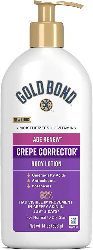 Gold Bond Age Renew Crepe Corrector Body Lotion, Replenishing & Smoothing Formula, 14 oz. & Age Renew Retinol Overnight Body & Face Lotion, With Retinol & Peptide Complex, 7 oz.