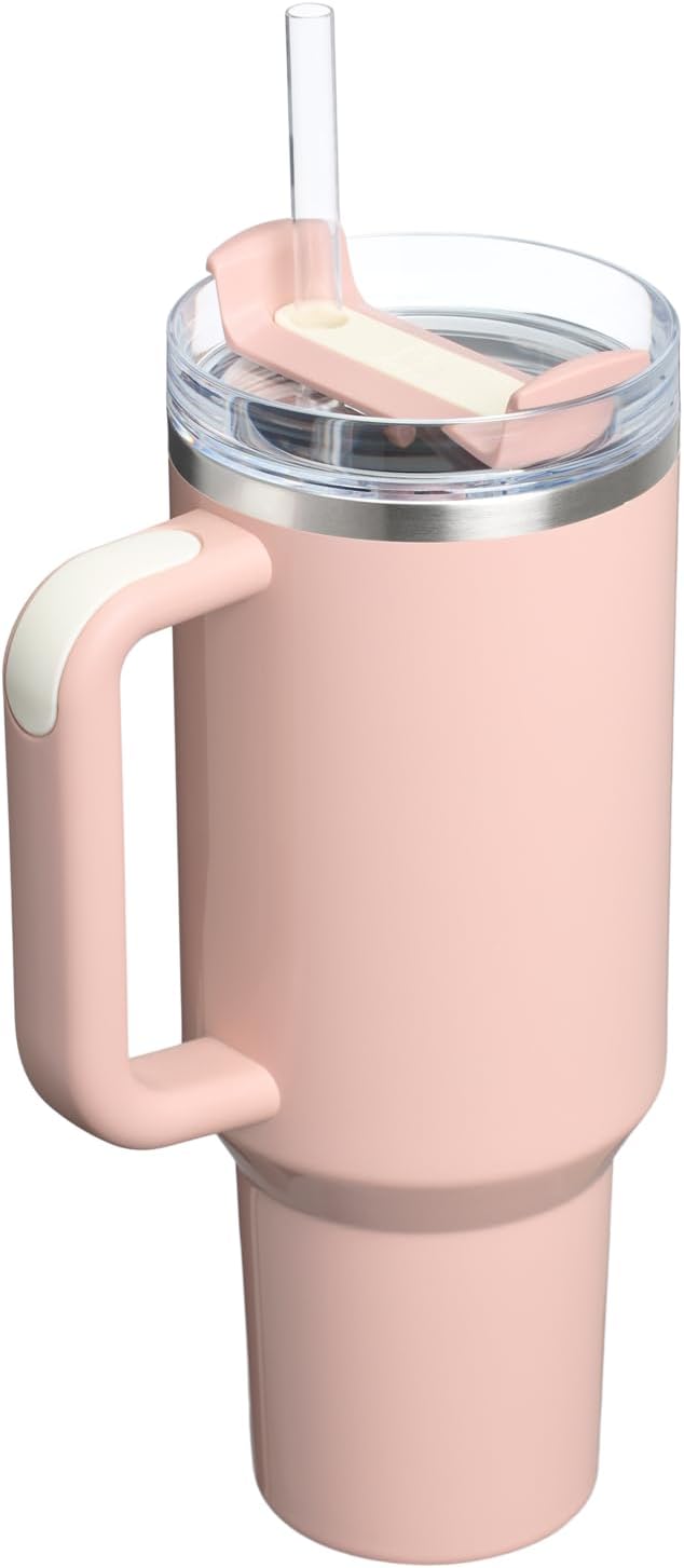 STANLEY Quencher H2.0 Flow State Tumbler, 40 oz, Peach Whip Gloss