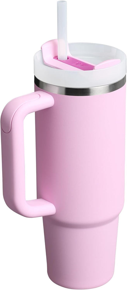 STANLEY Quencher H2.0 Tumbler with Handle and Straw 30 oz | Flowstate 3-Position Lid | Cup Holder Compatible for Travel | Insulated Stainless Steel Cup | BPA-Free | Cherry Blossom