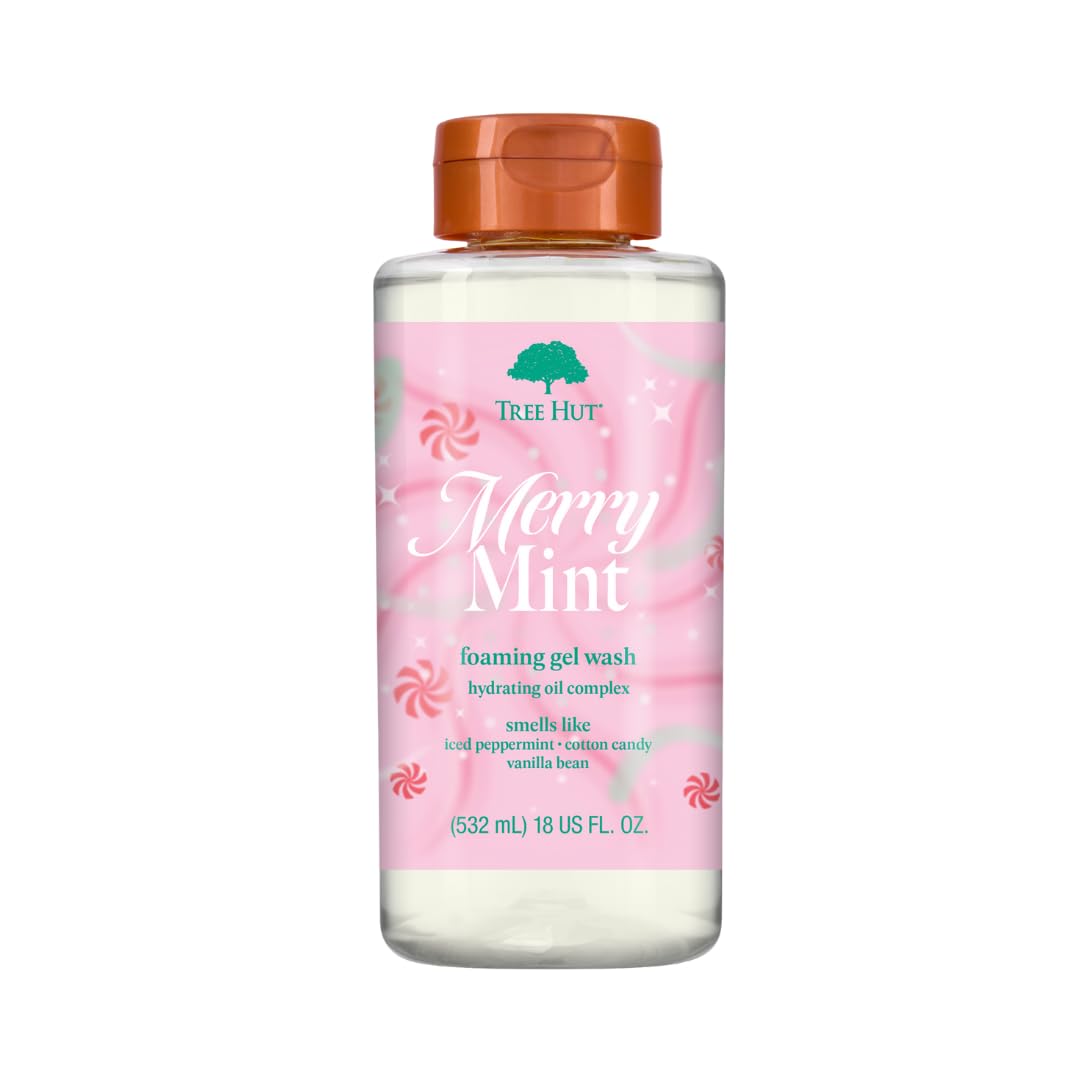Tree Hut Merry Mint Wash, Gently Cleanses and Leaves Skin Looking Fresh and Radiant, Body Wash, Limited Edition Holiday, 18 Fl Oz