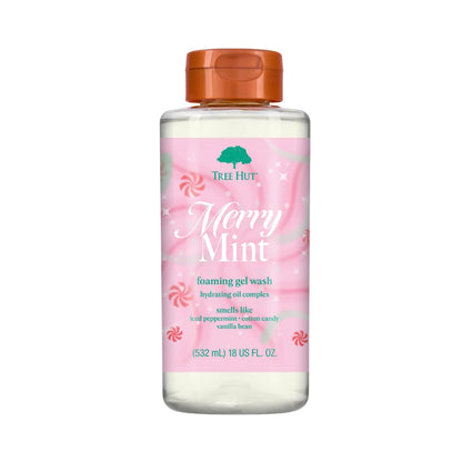 Tree Hut Merry Mint Wash, Gently Cleanses and Leaves Skin Looking Fresh and Radiant, Body Wash, Limited Edition Holiday, 18 Fl Oz