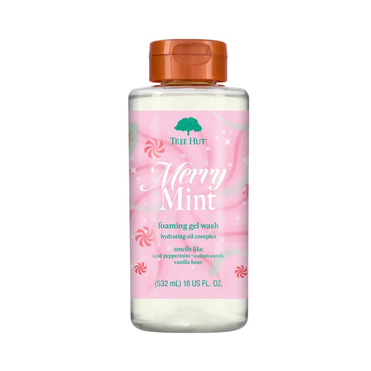 Tree Hut Merry Mint Wash, Gently Cleanses and Leaves Skin Looking Fresh and Radiant, Body Wash, Limited Edition Holiday, 18 Fl Oz