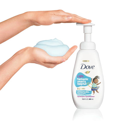 Dove Foaming Body Wash 4 Count For Kids Cotton Candy Hypoallergenic Skin Care, 13.5 Fl Oz