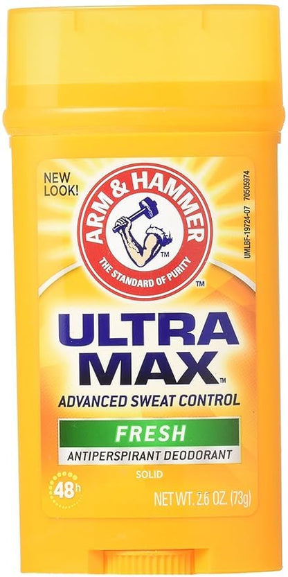 Arm & Hammer Deodorant 2.6 Ounce Solid Ultra Max Fresh (Wide) (76ml) (2 Pack)