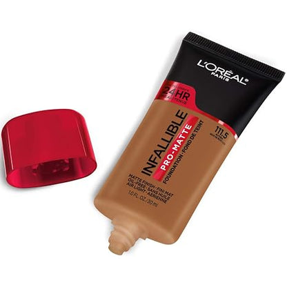 L'Oreal Paris Cosmetics Makeup Infallible Pro-Matte Liquid Longwear Foundation, Nutmeg, 1 fl oz (Pack of 2)