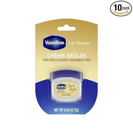 Vaseline Lip Therapy Lip Balm, Creme Brulee 0.25 oz (Pack of 10)
