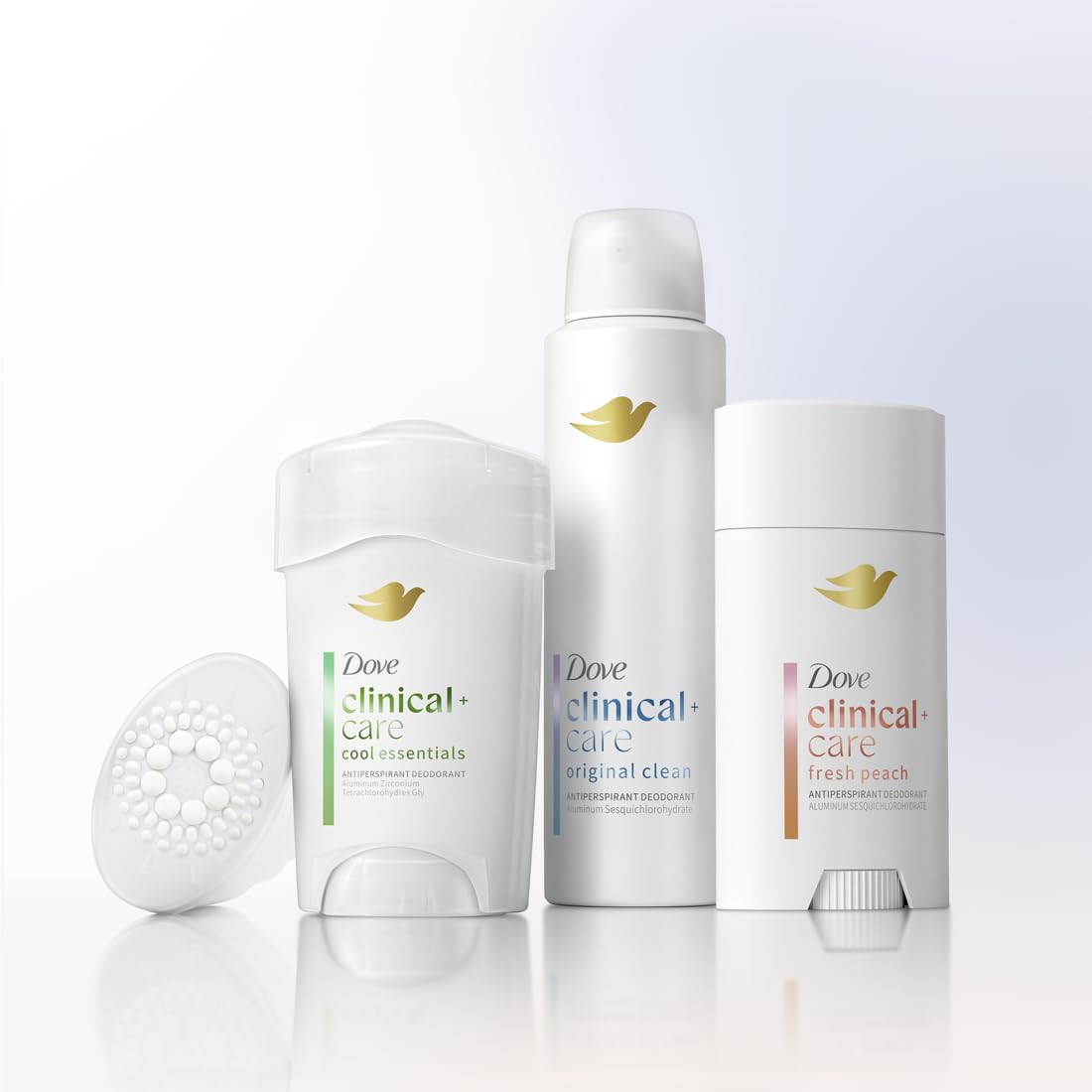 Dove Clinical + Care Antiperspirant Deodorant Dry Spray for Women, 96H Clinical Strength Sweat & Odor Protection, With Nourishing Serum, Cool Essentials with Cucumber Scent, 3.8 oz
