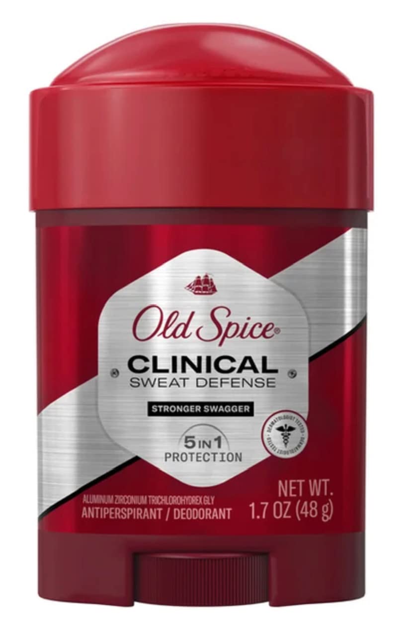Old Spice Clinical Sweat Defense Anti-Perspirant Deodorant for Men, 72 Hour, Stronger Swagger, 1.7 oz