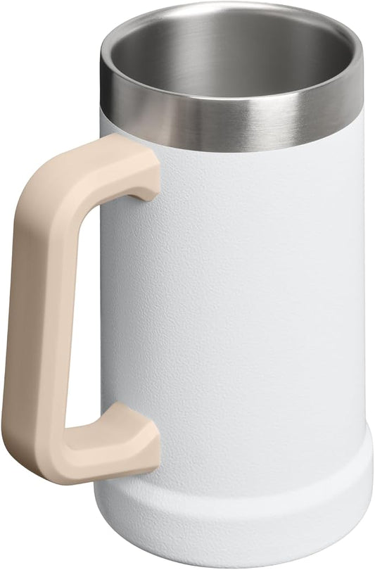 STANLEY Stay-Chill Beer Stein 24 oz | Heavy Duty Big Grip Handle | Beer Tumbler Drink Cup, Holds 2 Cans | Insulated Stainless Steel Party Mug | BPA-Free | Hammertone Frost