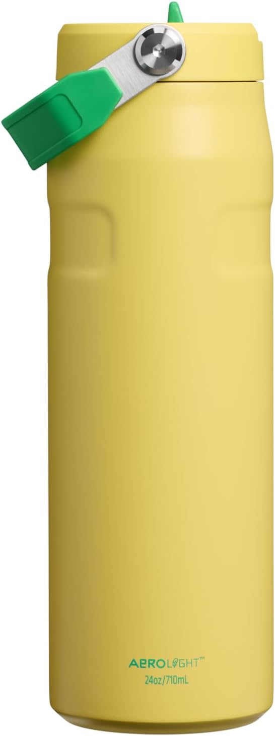 STANLEY IceFlow Flip Straw 2.0 Bottle, 24 oz, Team Yellow Green