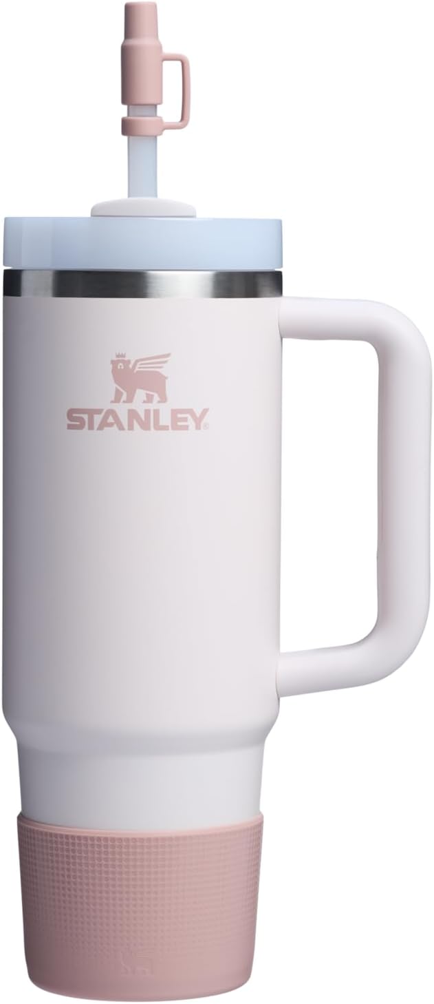 Stanley Quencher Boot and Straw Cover Cap | Anti-Slip Silicone Protector for Tumbler with Handle | Accessory Set for Stainless Steel Drinking Cup | BPA-Free