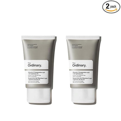 The Ordinary Vitamin C Suspension 23% + Hyaluronic Acid Spheres 2%, Serum with Pure L-Ascorbic Acid (Pack of 2)