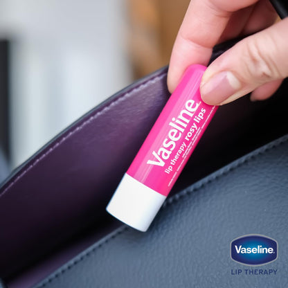 Vaseline Lip Therapy Care Rosy, Fast-Acting Nourishment, Ideal for Chapped, Dry, Cracked, or Damaged Lips, Lip Balm, 0.16 Oz Each (Pack of 20)