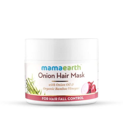 Mamaearth Onion Oil Hair Mask with Organic Bamboo Vinegar | Controls Hair Fall & Damage | Strengthens Roots | Nourishing Formula for Healthy Scalp | 6.76 Fl Oz (200ml) | with Onion Oil & Organic Bamboo Vinegar