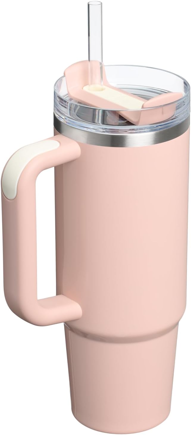 STANLEY Quencher H2.0 Flow State Tumbler, 30 oz, Peach Whip Gloss