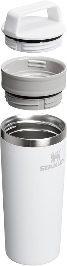STANLEY Cafe To Go Travel Mug 16 oz | Leakproof Two-Part Drink Through Lid | Tumbler Cup for Coffee, Tea and Drinks | Insulated Stainless Steel Coffee Mug | BPA-Free | Frost