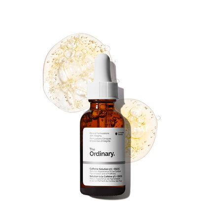 The Ordinary Caffeine Solution 5% + EGCG Eye Serum, Depuffing Eye Serum for Dark Circles and Tired Eyes (Pack of 2)
