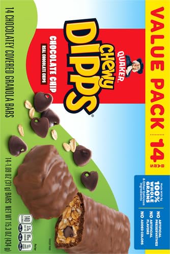 Quaker Chewy Dipps Granola Bars Chocolate Chip, 1.09 oz, 14 Ct
