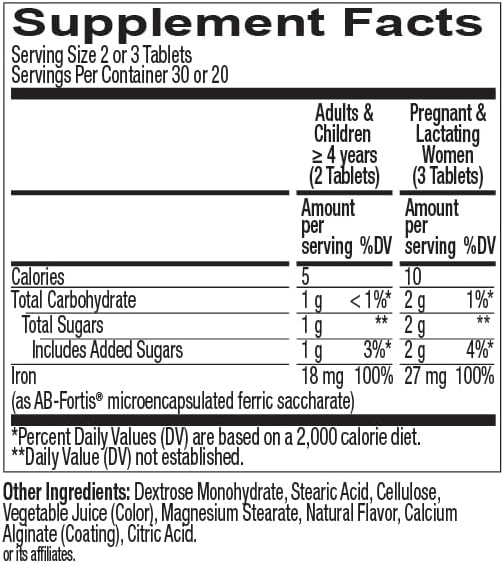 OLLY Delightful Iron Chewable Tablet, 18 mg Iron, Fruit Punch - 60 Count
