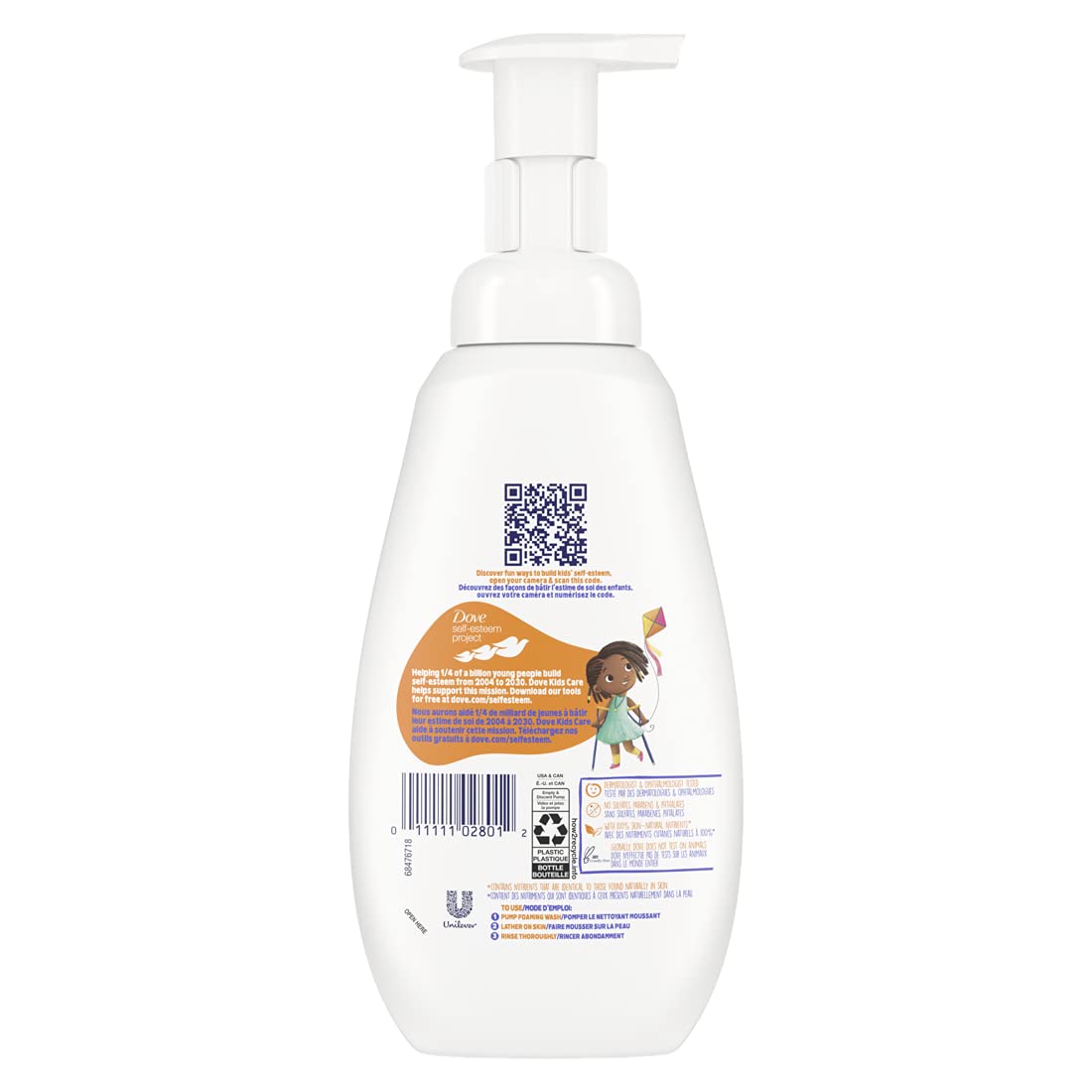Dove Foaming Body Wash 4 Count For Kids Coconut Cookie Sulfate-Free Skin Care, 13.5 Fl Oz