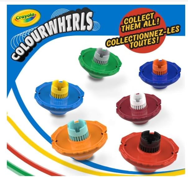Crayola Colourwhirls Battle Arena Art Game, DIY Gyro Spin Art Toy with 4 Spinning Tops, Kids Battle Game & Creative Art Set, Gifts for Kids, Ages 6+