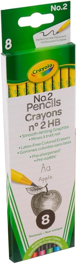 Crayola Number 2 Pencils, Classroom Must Haves, Back to School Supplies, 8 Count