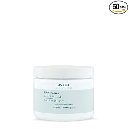 Aveda Outer Peace Acne Relief Pads | Salicylic Acid | Exfoliates, Unclogs Pores | 50 Pack